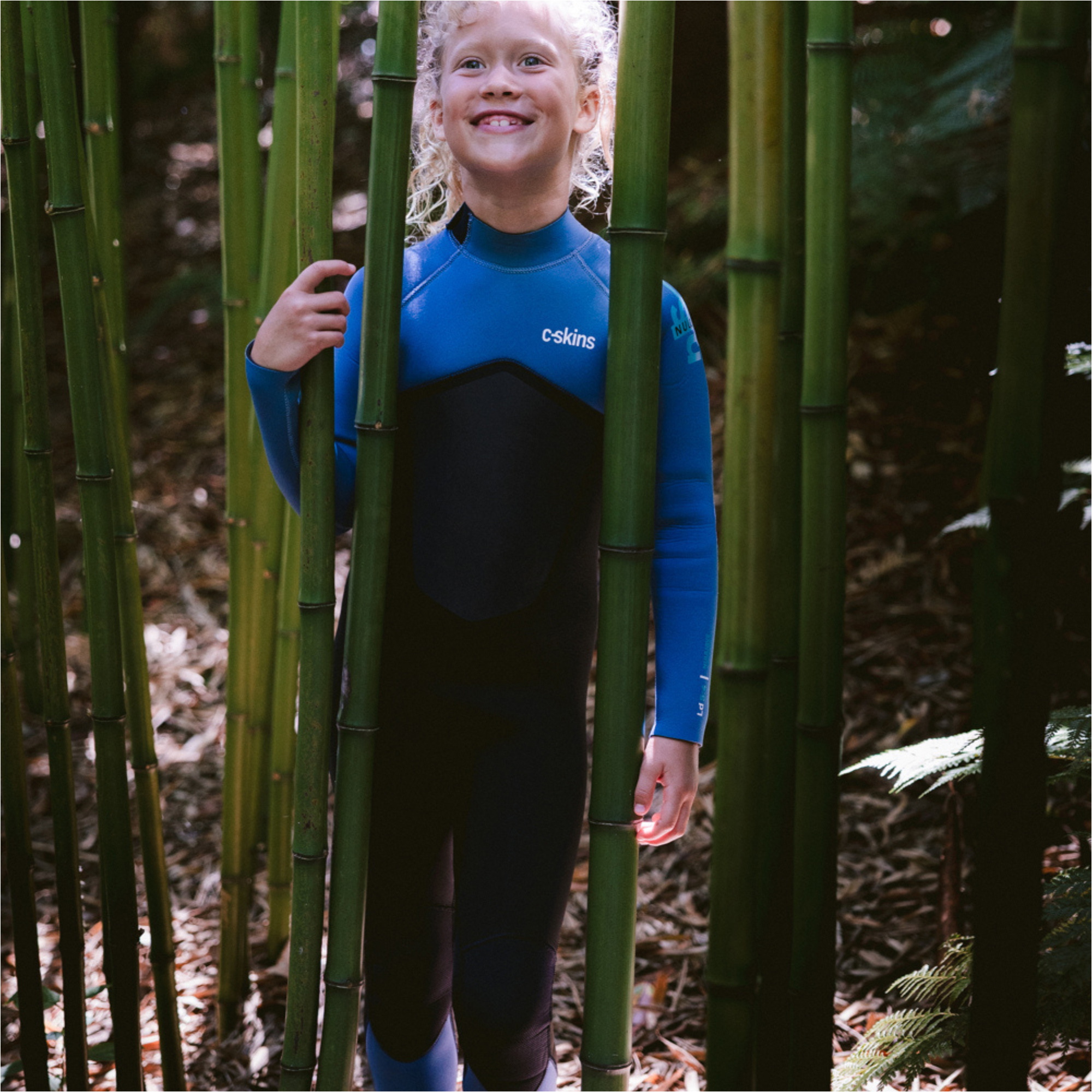 2026 C-Skins Junior Nuwave Legend 5/4/3mm Back Zip Wetsuit C-NLE54JBZ - Black / Steel Blue / Aqua